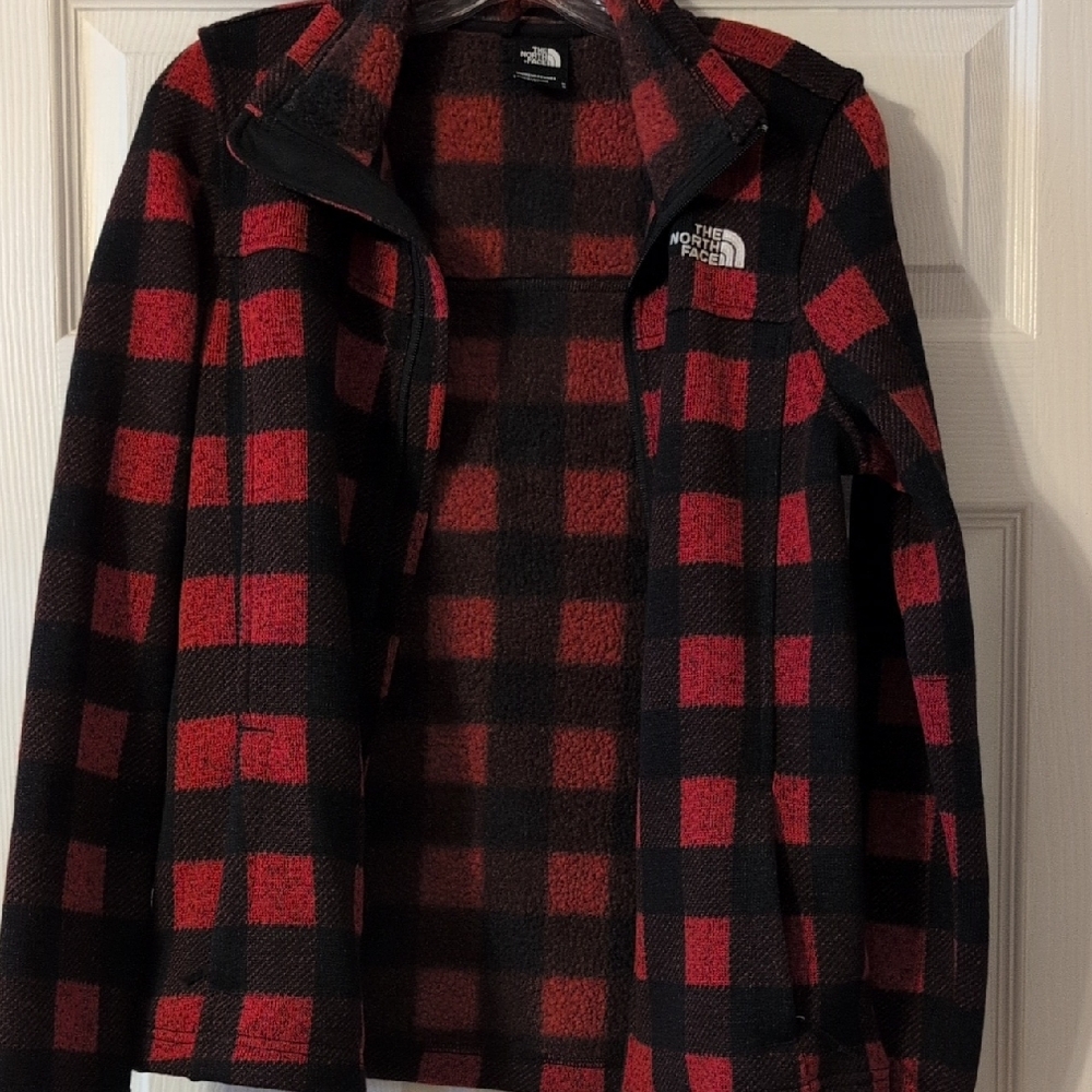 The North Face Red and Black Checkered Fleece